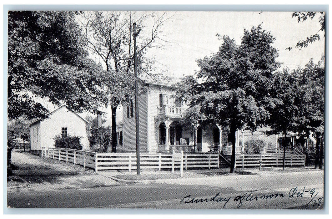 c1930's Birthplace And Home Of The Hoosier Poet Greenfield IN Unposted Postcard