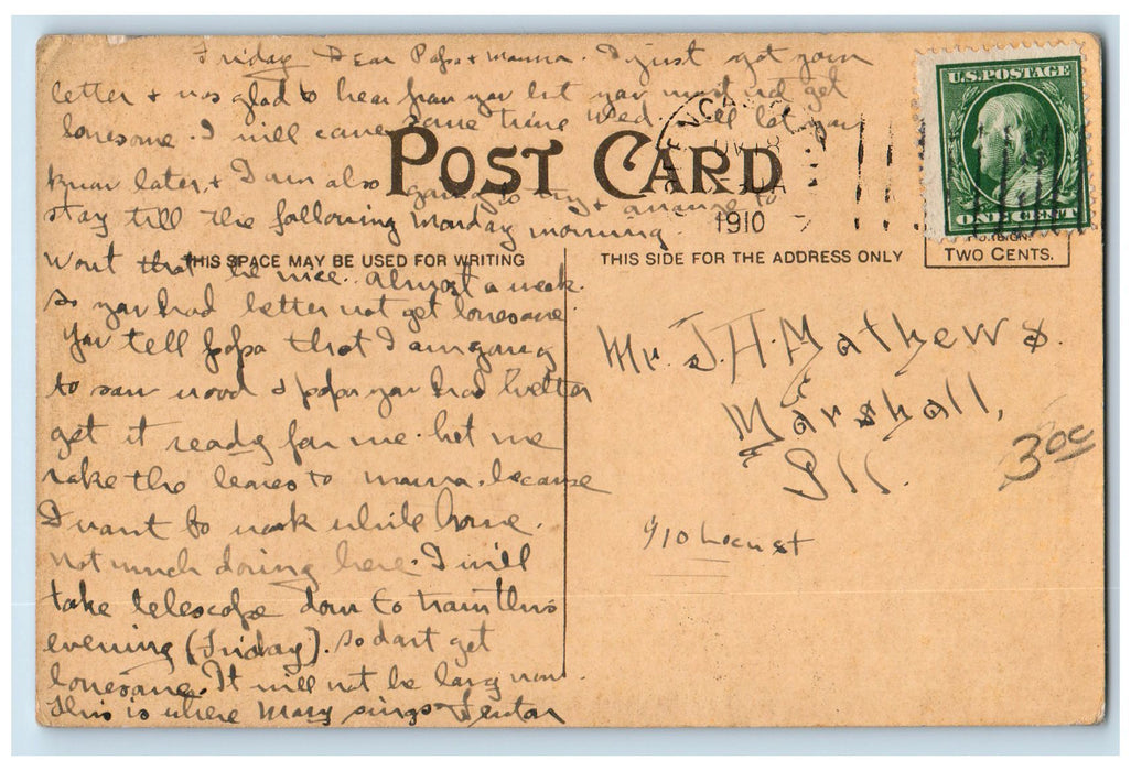 1910 College Avenue M.E. Church Greencastle Indiana IN Posted Vintage Postcard