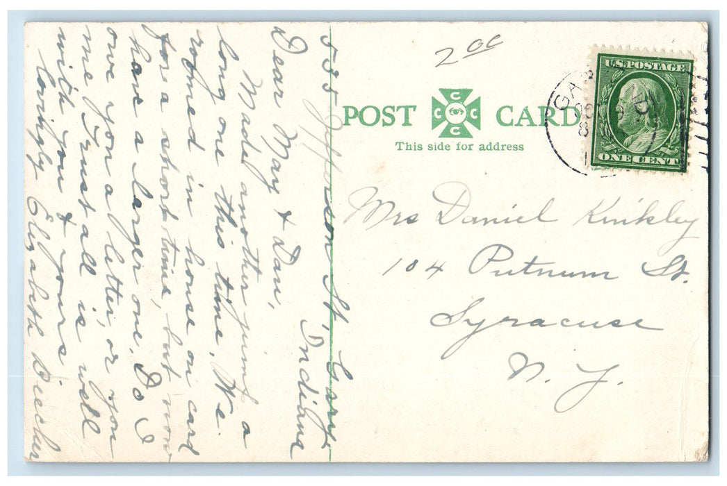 1919 Presbyterian Church Exterior Scene Roadside Gary Indiana IN Posted Postcard