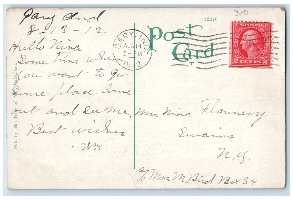 1922 Jackson Street Playground Swing Slide Scene Gary Indiana IN Posted Postcard