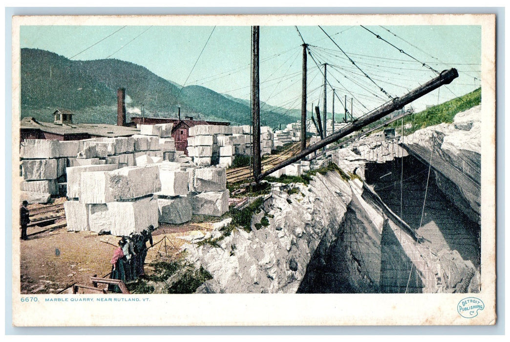 c1950's Marble Quarry Pile Of White Marbles Near Rutland Vermont VT Postcard