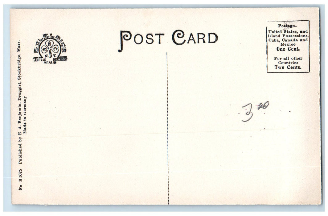 c1940s Main Street Scene Stockbridge Massachusetts MA Unposted Vintage Postcard