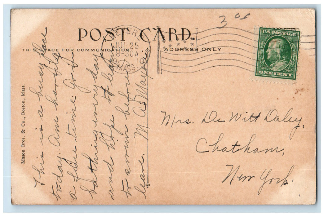 1910 Boulevard Revere Beach People Scene Massachusetts MA Posted Horse Postcard