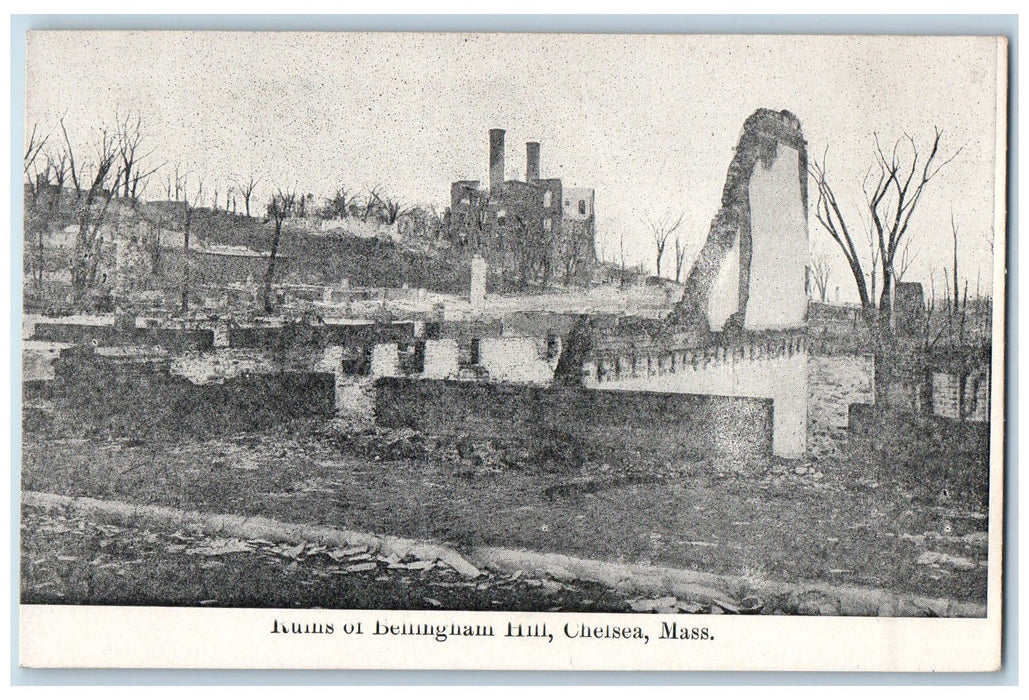 c1910s Ruins Of Bellingham Hill Scene Chelsea Massachusetts MA Unposted Postcard
