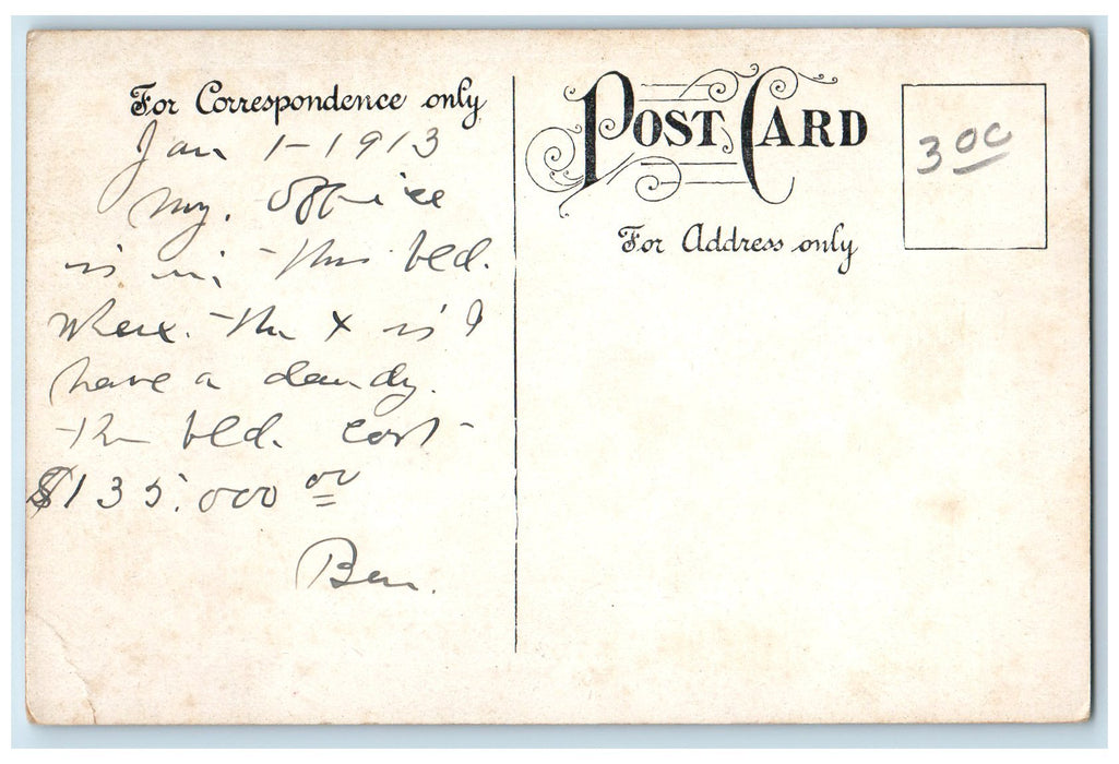 c1950 Federal Building Court House Dirt Road Stairs Entrance Newport VT Postcard