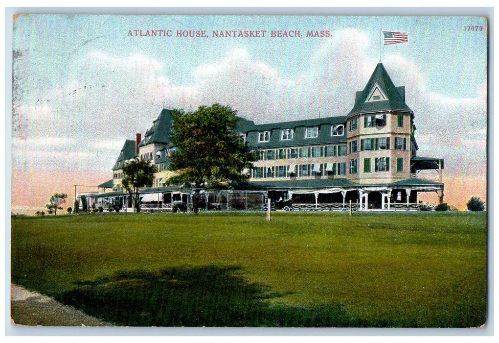 1908 Atlantic House Exterior Nantasket Beach Massachusetts MA Posted Postcard