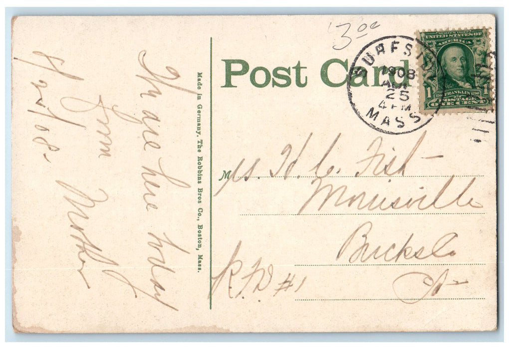 1908 Atlantic House Exterior Nantasket Beach Massachusetts MA Posted Postcard