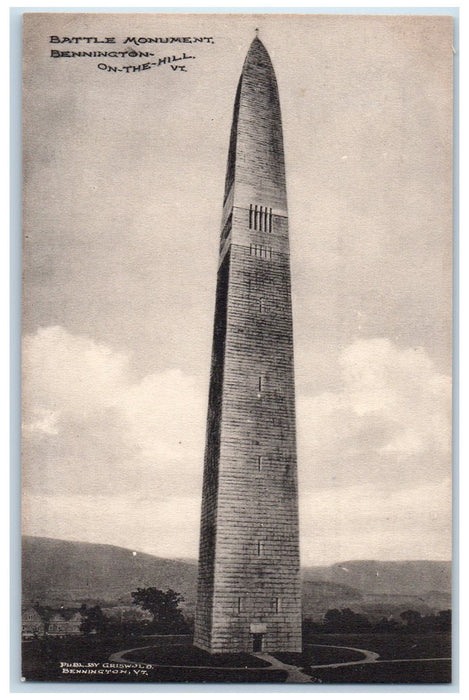 c1950 Battle Monument Tower Entrance On The Hill Bennington Vermont VT Postcard