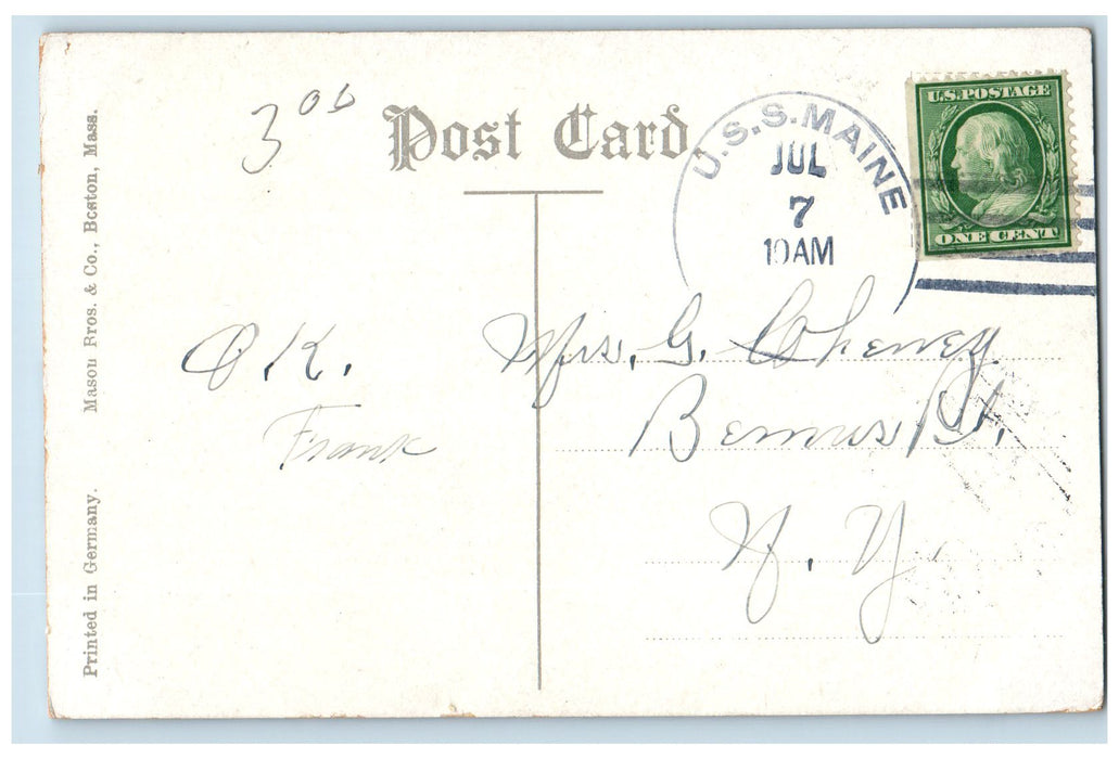 1910 Eastern Point Light Rocks Scene Gloucester Massachusetts MA Posted Postcard