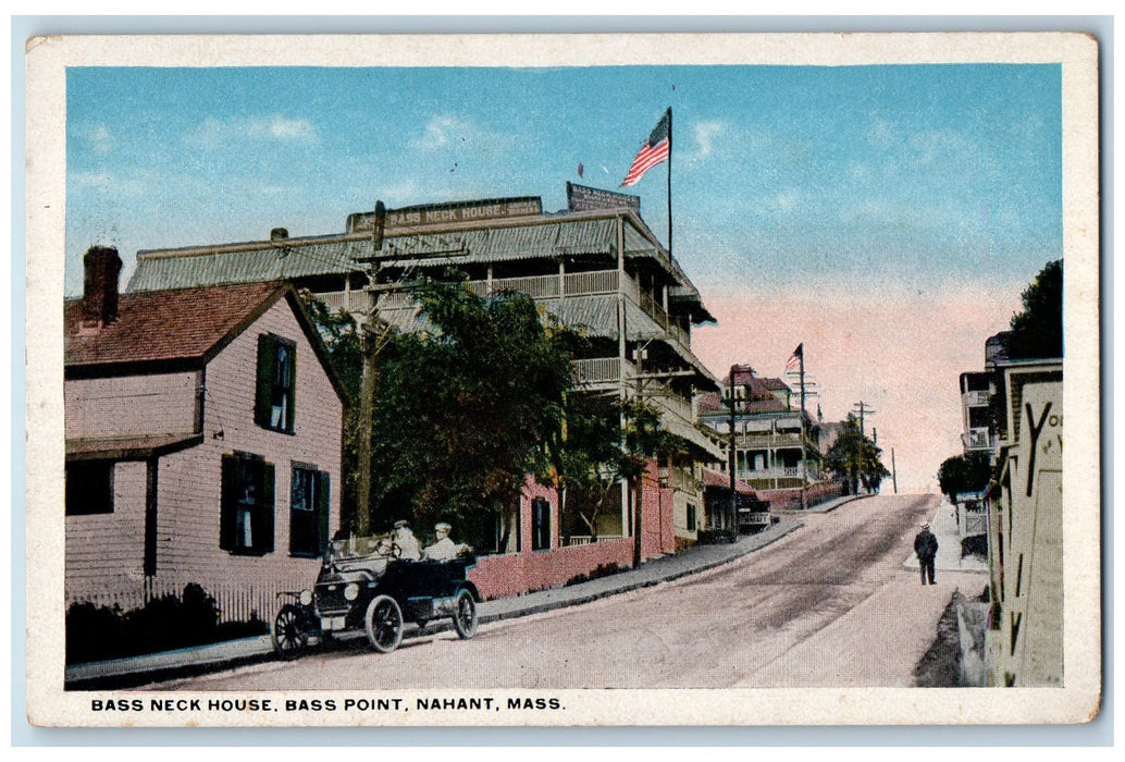 c1920s Bass Neck House Bass Point Nahant Massachusetts MA Unposted Car Postcard