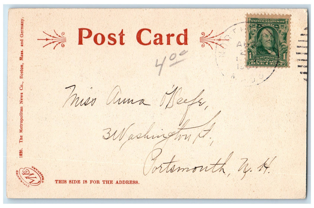 1905 Railroad Station Waiting Shed View Gardner Massachusetts MA Posted Postcard