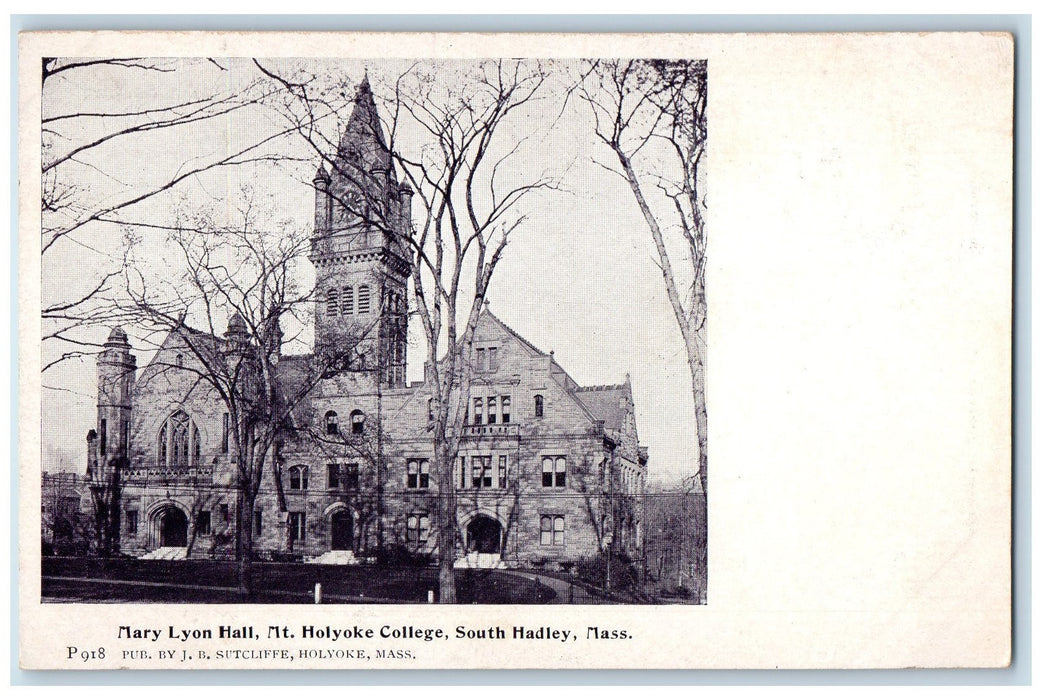 c1905 Mary Lyon Hall Mt Holyoke College Campus Building South Hadley MA Postcard