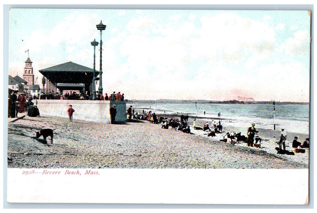 c1905 Revere Beach Bathing Swimming Tourist Shed View Massachusetts MA Postcard