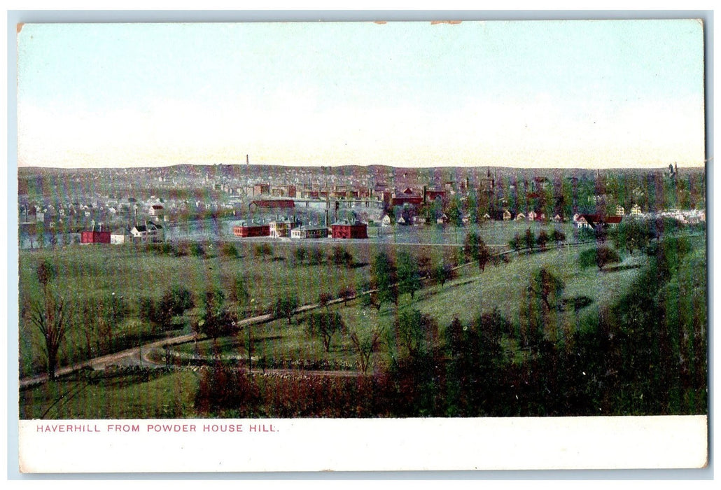 c1905 Haver Hill From Powder House Hill Buildings Road Massachusetts MA Postcard