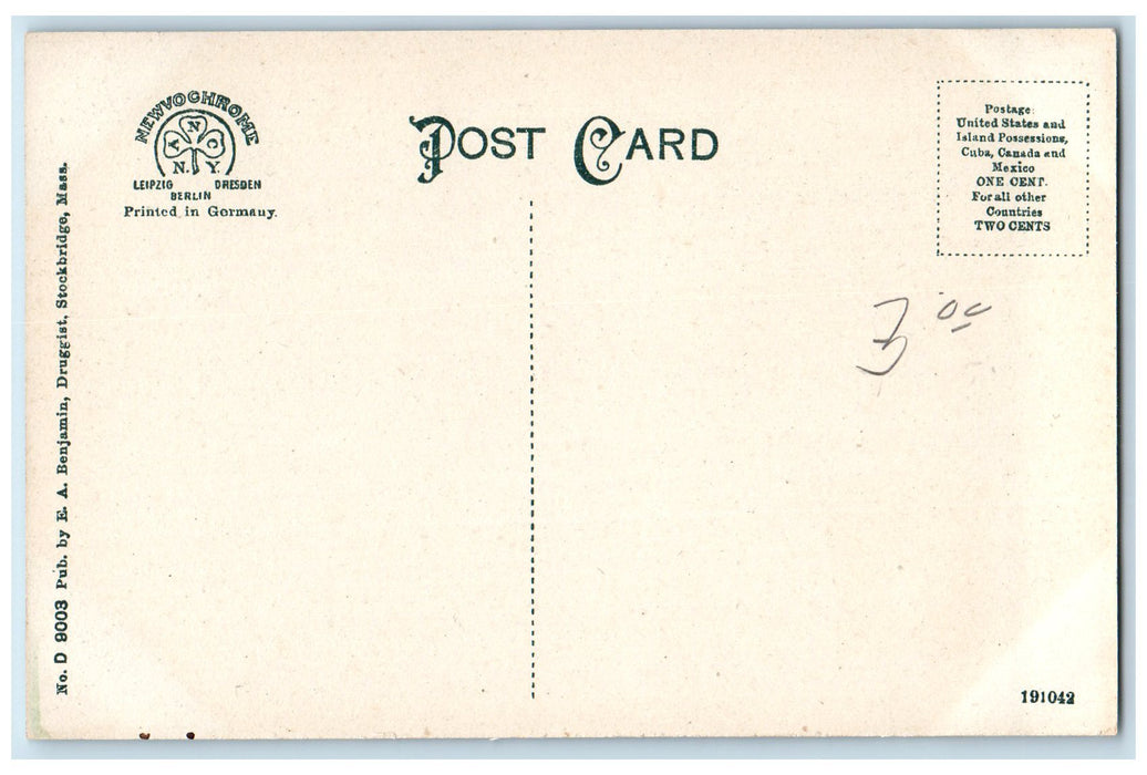 c1950 Mission Tower Children Chimes Clock Stockbridge Massachusetts MA Postcard