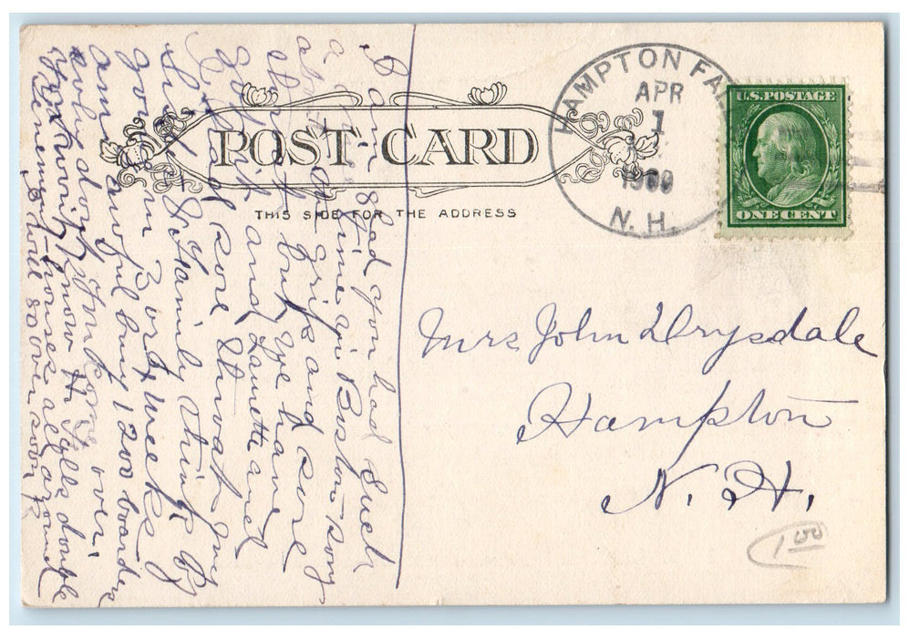 1909 Soldiers Monument Statue Fence Trees Haverhill Massachusetts MA Postcard