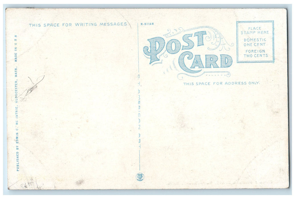 c1950's Italian Fishing Boats Seashore View Gloucester Massachusetts MA Postcard