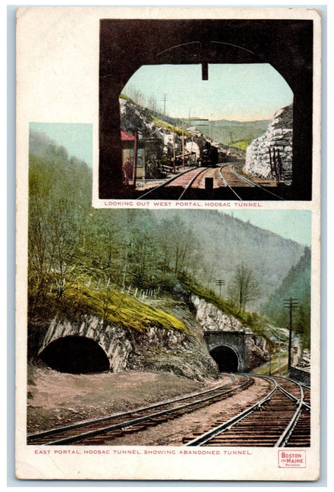 c1905 East Portal Hoosac Tunnel & Abandoned Tunnel Massachusetts MA Postcard