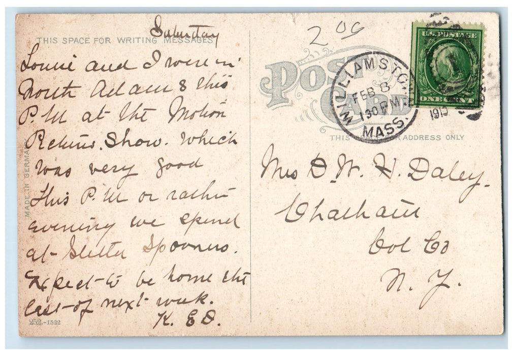 1910 Hosaac Tunnel Railroad Hills Creek East Portal Massachusetts MA Postcard