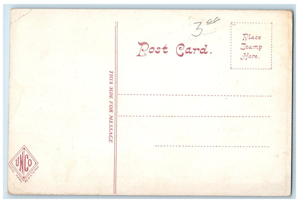 c1950's Steamship Landing Harbor Passenger Boat Smokestacks Plymouth MA Postcard