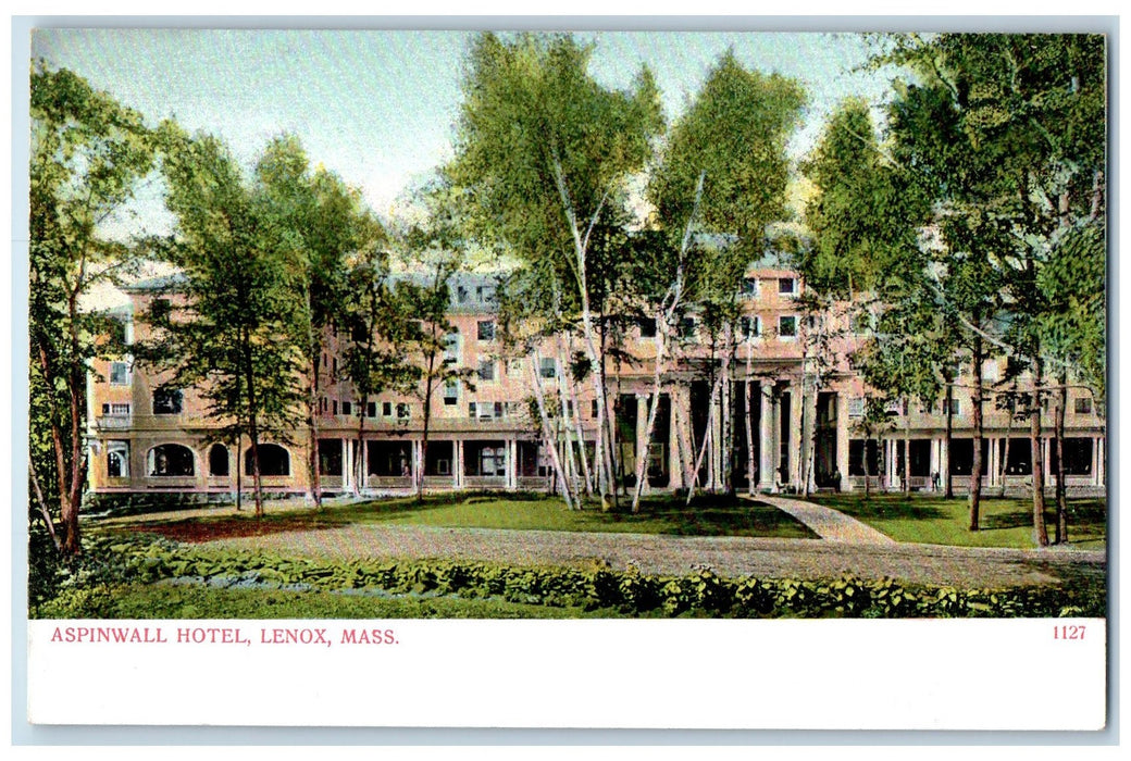 c1905 Aspinwall Hotel Building Restaurant Trees Lenox Massachusetts MA Postcard