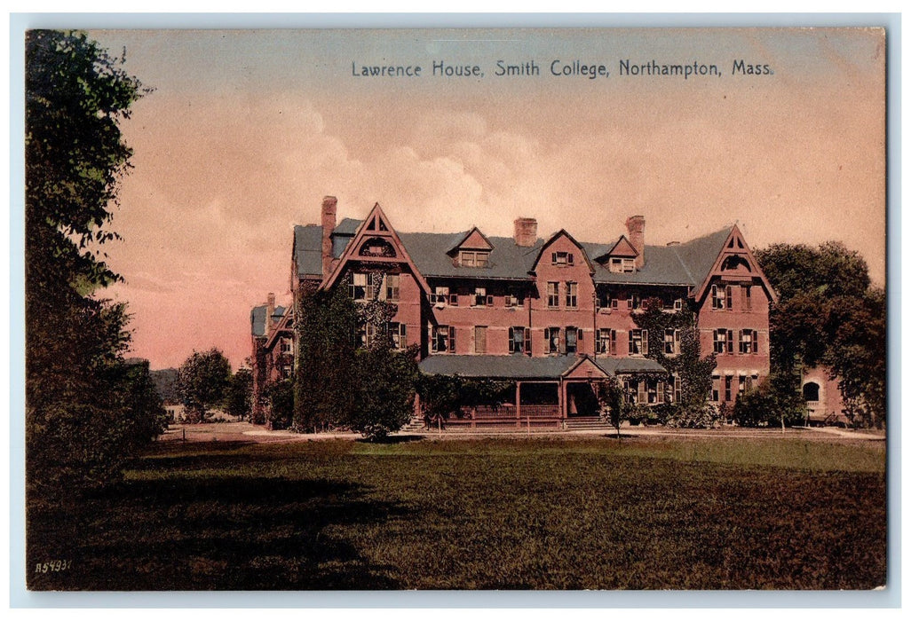 c1950 Lawrence House Smith College Ground Building View Northampton MA Postcard