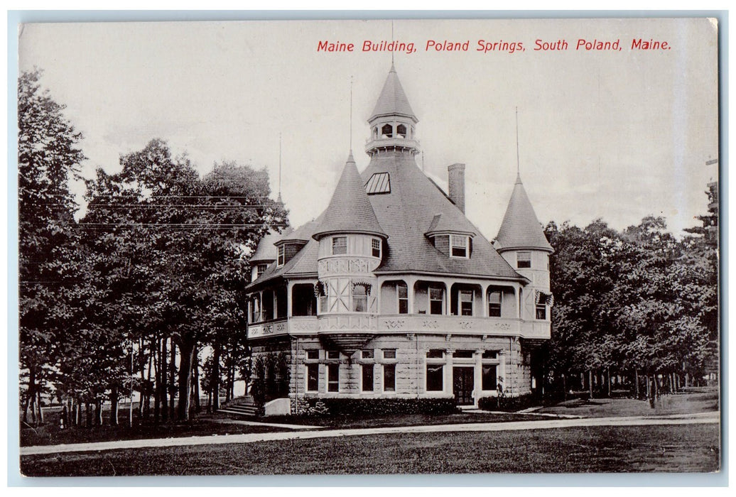 c1940s Main Building Poland Spring South Poland Maine ME Unposted Postcard