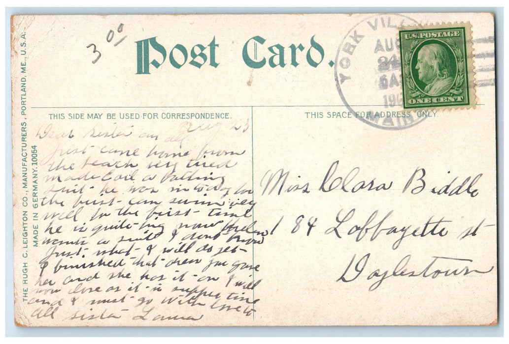 c1960 York Village Sailboats Harbor Docking Shore Houses Buildings ME Postcard