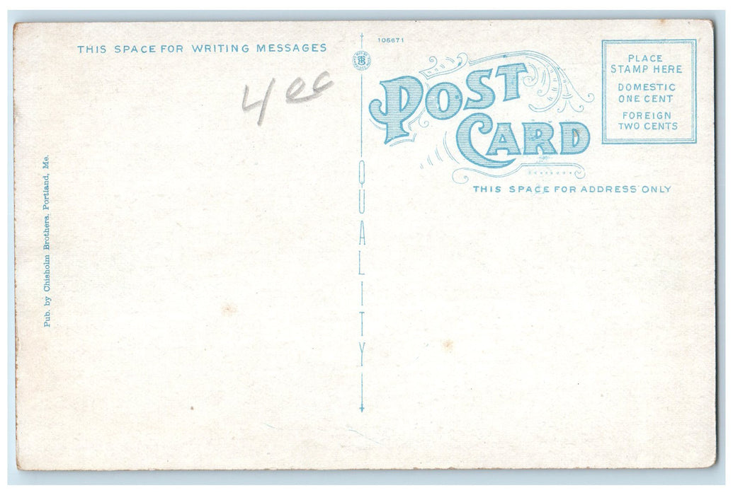 c1950's Steaming Passing Frye's Island Passenger Boat Sebago Lake ME Postcard