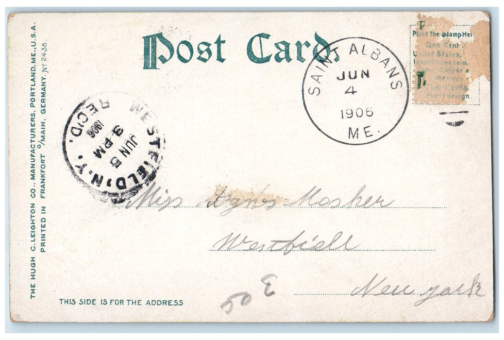 1906 Entrance To Riverton Park Boat House Railway Dirt Road Portland ME Postcard
