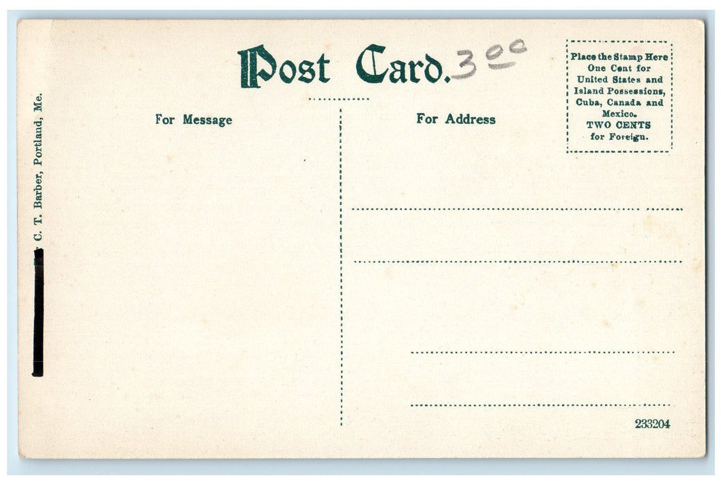 c1920 General Neal Dow Mansion Building Fence Railway Portland Maine ME Postcard
