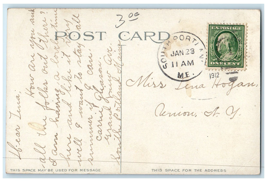 1912 Nathan Clifford School Campus Building Students Cleans Portland ME Postcard