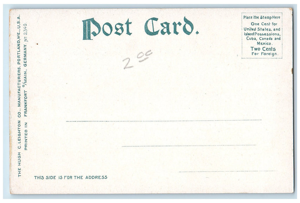 c1905 New Falmouth Hotel Restaurant Building Entrance Portland Maine ME Postcard