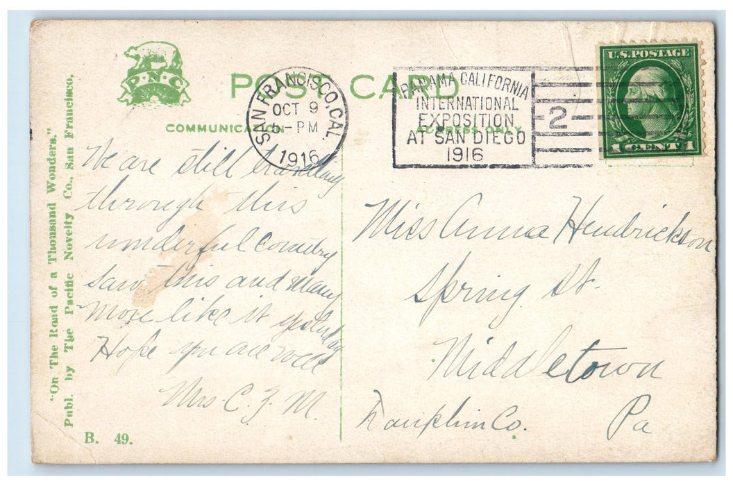 1916 Le Conte Oak University Of California Berkley California CA Posted Postcard