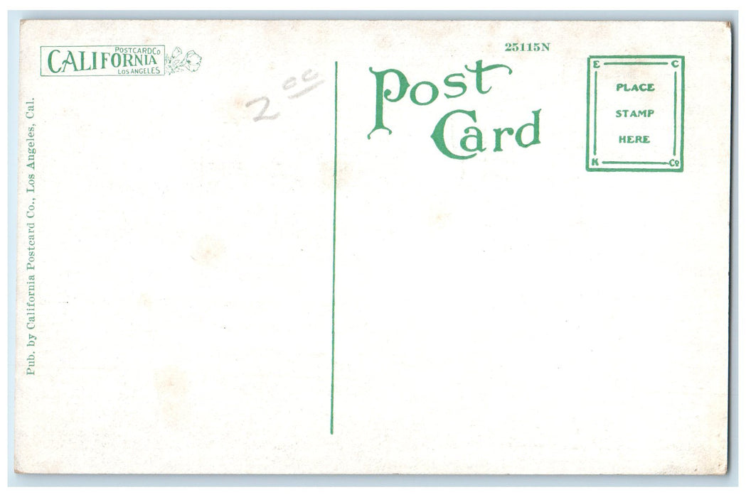 c1920's Unloading Lumber Timber Crane Workers San Pedro California CA Postcard