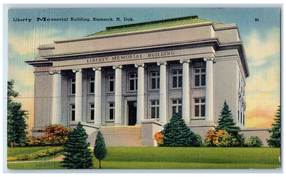 1951 Liberty Memorial Building Bismarck North Dakota ND Posted Vintage Postcard