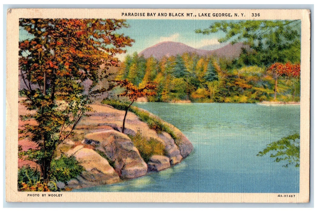 1941 Paradise Bay And Black Mountain Lake George New York NY Posted Postcard