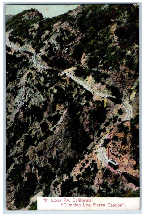 c1950's Climbing Los Flores Canyon Railroad Hills Grove Mt. Lowe Rye CA Postcard