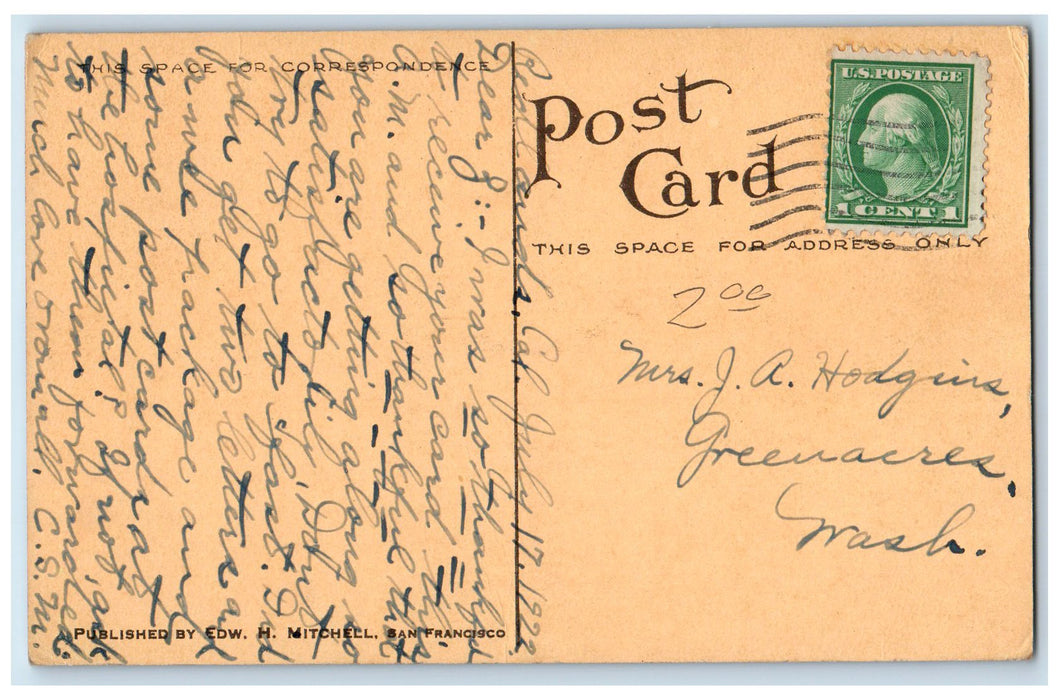 1922 Administration Building University Of Redlands School Campus CA Postcard