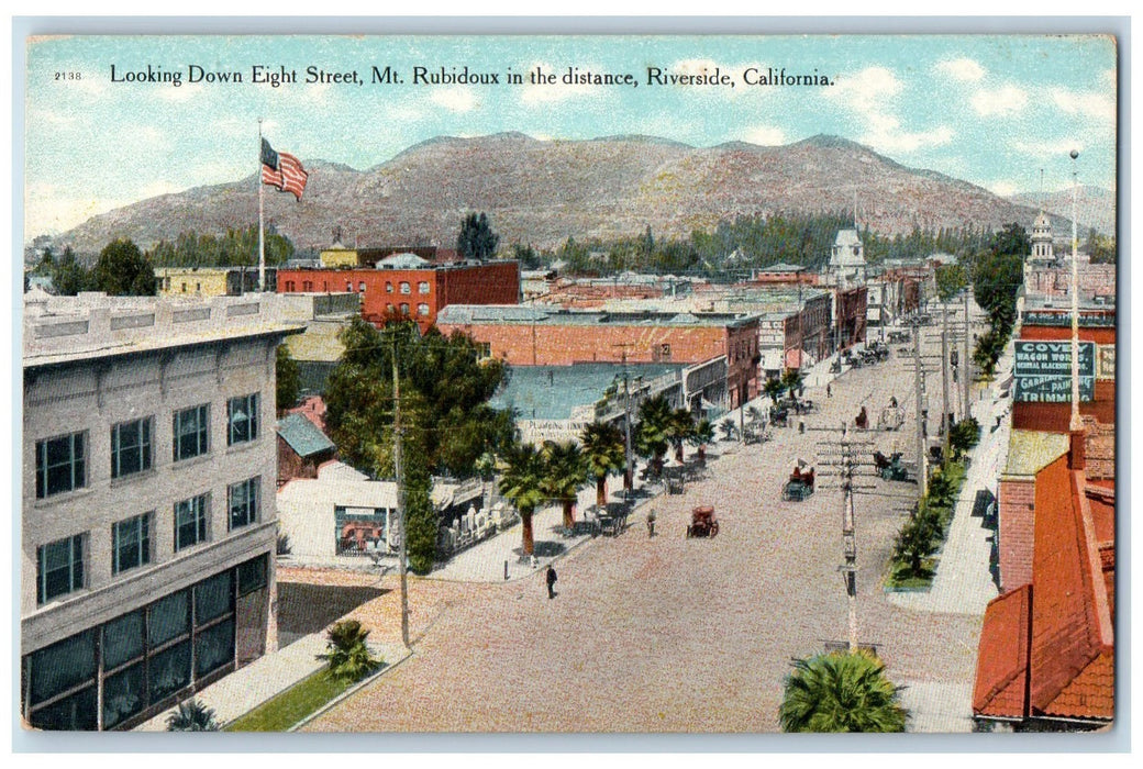 c1950 Eight Street Mt. Rubidoux Buildings Road Riverside California CA Postcard