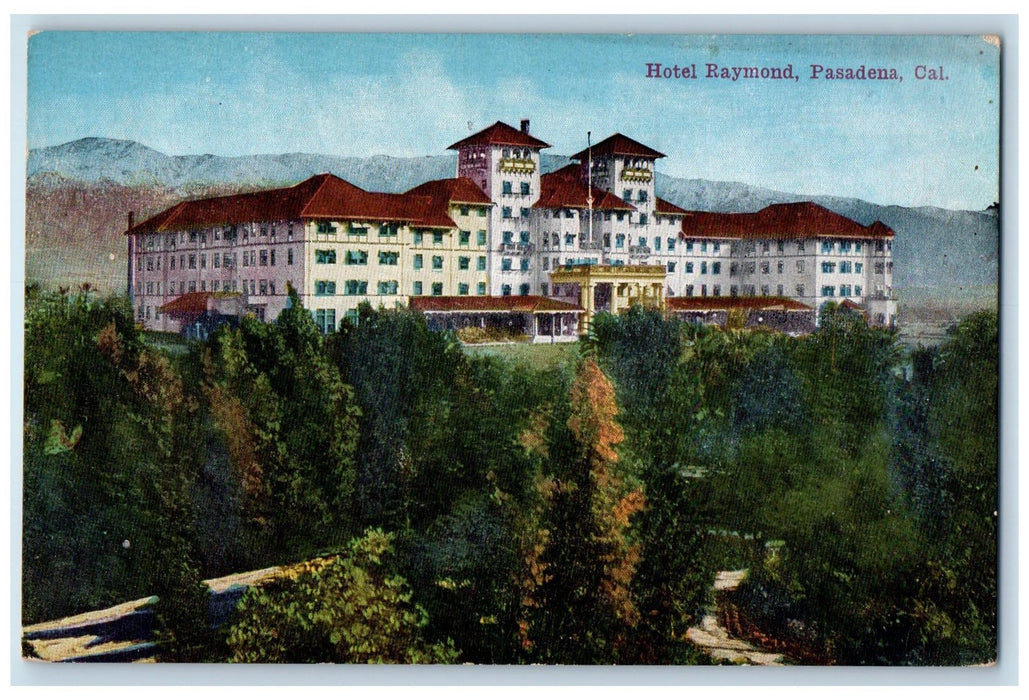 c1950's Hotel Raymond Restaurant Building Grove Pasadena California CA Postcard