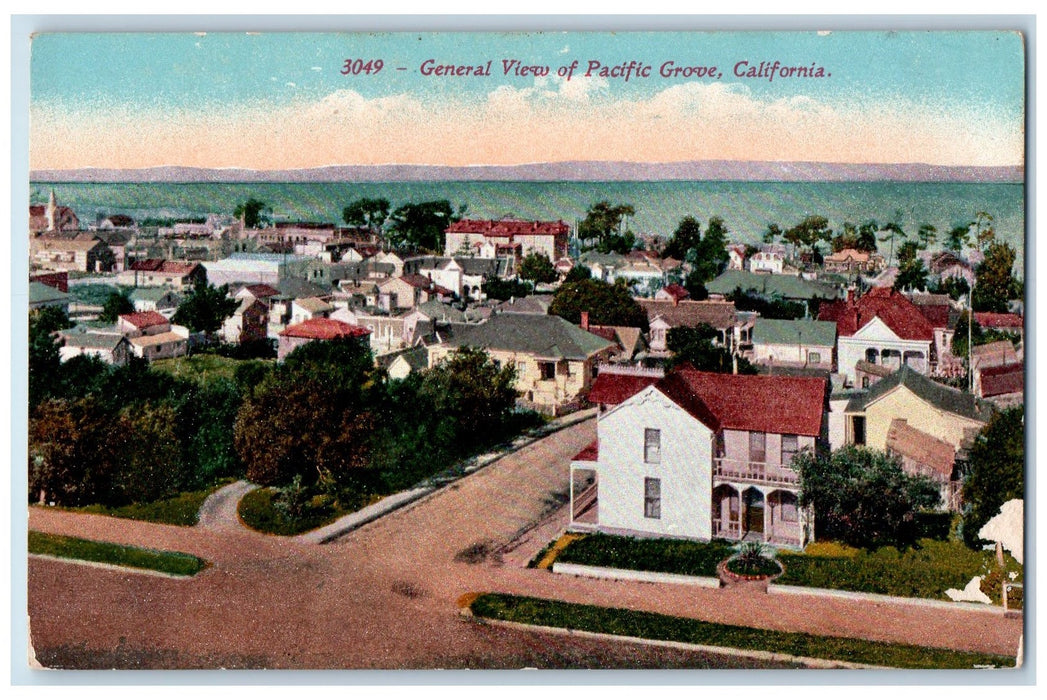 c1950's General View of Pacific Grove Village Dirt Roads California CA Postcard
