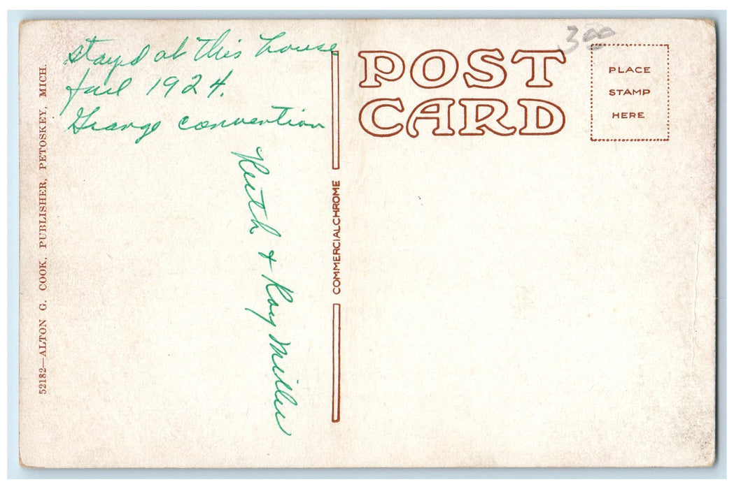 c1920s Mineral Well Park Petoskey Michigan MI Unposted Vintage Cars Postcard