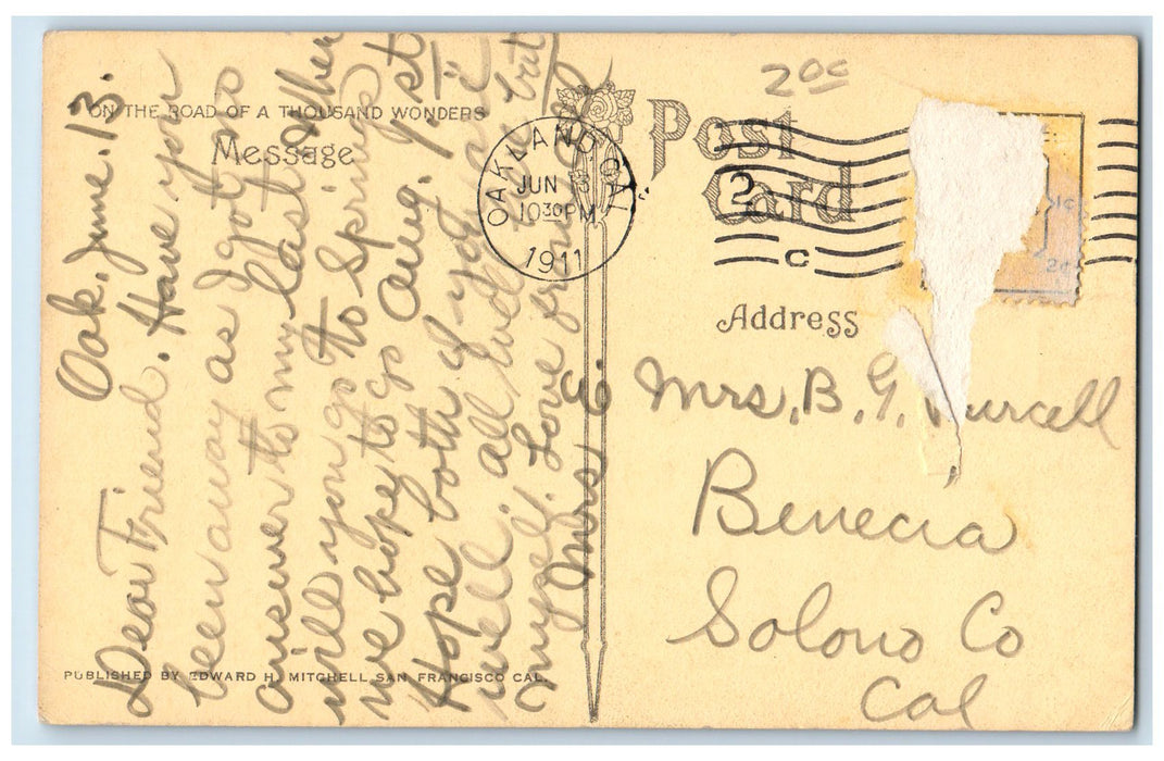 c1910 Washington St. From 14th St Railway Establishment Road Oakland CA Postcard