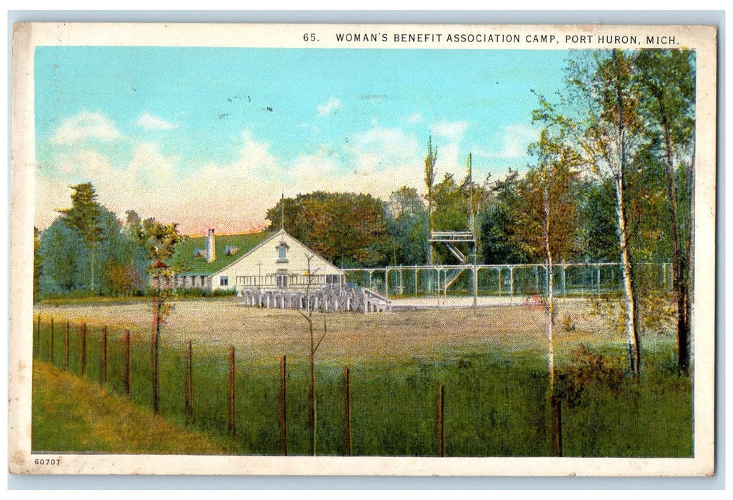 1926 Woman's Benefit Associate Camp Scene Port Huron Michigan MI Posted Postcard