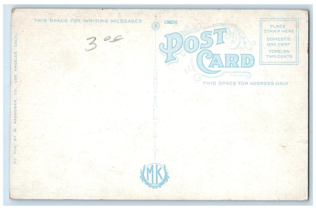 c1950 Ocean Front Crowd Stores Buildings Flag Ocean Park California CA Postcard