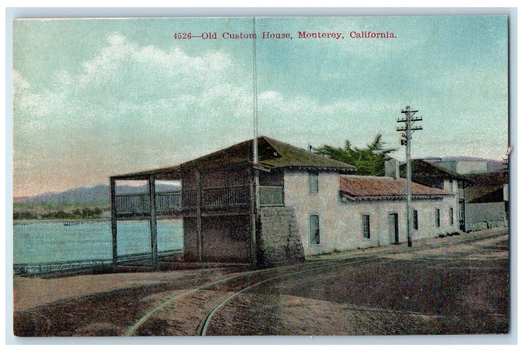 c1950 Old Custom House Dirt Road Railway Seaside Monterey California CA Postcard