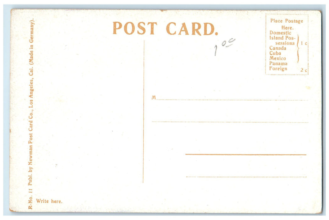 c1950's First Theater In California 1847 Bushes Dirt Road Monterey CA Postcard