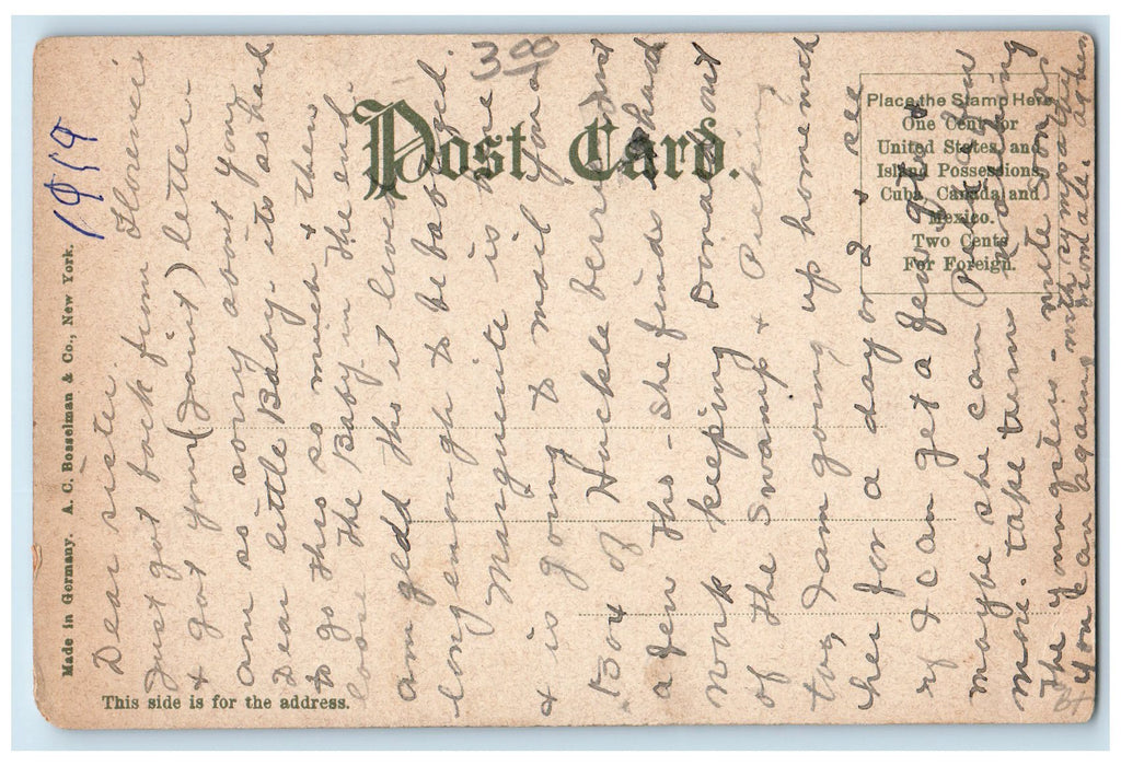 c1920s Interior St. Vincent De Paul's Church Scene Pontiac Michigan MI Postcard