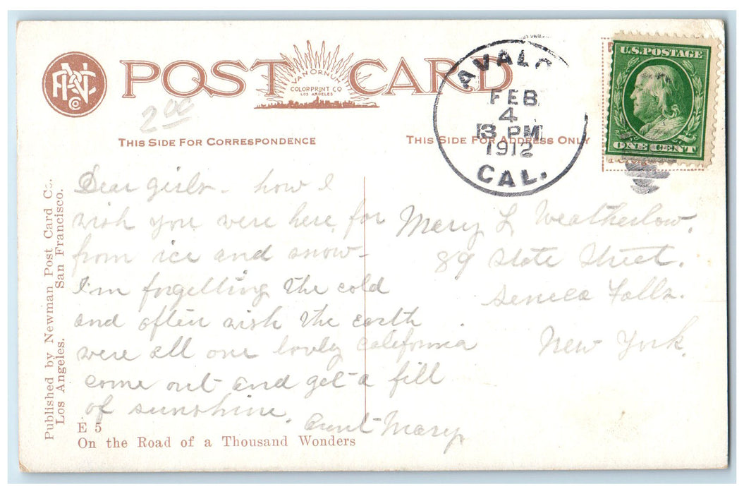 1912 Avalon & Bay Boats Resorts Bridges Harbor Santa Catalina Island CA Postcard